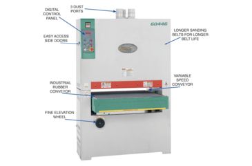 Image of Grizzly Industrial 37in. 15 HP 3-Phase Platen Type Wide-Belt Sander G0446