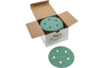 Image of Grizzly Industrial 5in. Sanding Disc, A280 Hook &amp; Loop 5 Hole, Box of 100 H9644