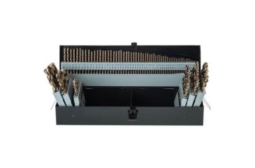 Image of Grizzly Industrial HSS 135 Deg. 115 pc. Shank Twist Drill Set with Gold Finish, T30015