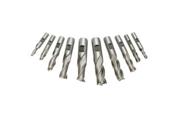 Image of Grizzly Industrial HSS 2 and 4 Flute End Mills, 10 pc. Set G9759