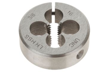 Image of Grizzly Industrial HSS Round Split Die - LH, 3/8in.-16 x 1-1/2in. H0553
