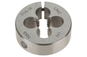 Image of Grizzly Industrial HSS Round Split Die - LH, 7/16in.-14 x 1-1/2in. H0555