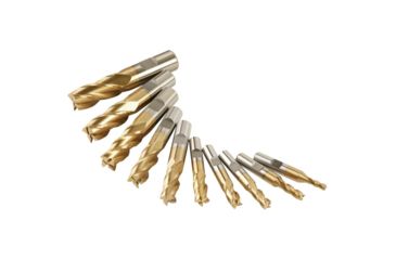 Image of Grizzly Industrial HSS TiN Coated 4 Flute End Mills, 10 pc. Set G9762