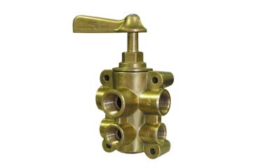 Image of GROCO 6-Port NPT Bronze Fuel Valve 1/2" Main - 3/8" Return 74417