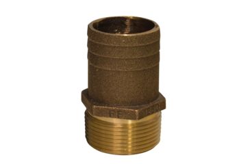 Image of GROCO NPT x 1" Bronze Full Flow Pipe to Hose Straight Fitting 3/4" 72855