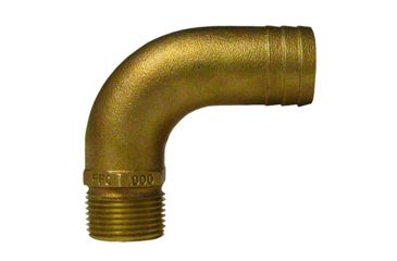Image of GROCO NPT x 1" ID Bronze Full Flow 90 Elbow Pipe to Hose Fitting 3/4" 74180
