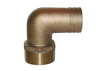 Image of GROCO NPT x 3/4" ID Bronze 90 Degree Pipe to Hose Fitting Standard Flow Elbow 3/4" 74274