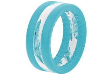 Image of Groove Life Air Feather Silicone Ring - Stackable, Turquoise, 05, 33643