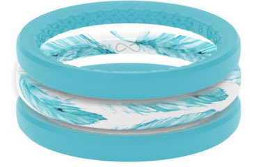 Image of Groove Life Air Feather Silicone Ring - Stackable, Turquoise, 05, 33643