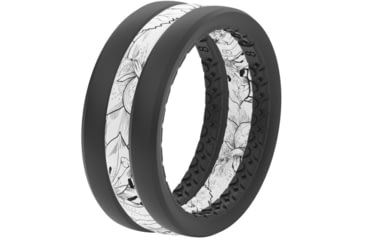 Image of Groove Life Air Rose Silicone Ring - Stackable, Black/White, 04, 33551