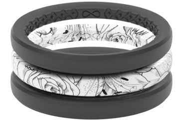 Image of Groove Life Air Rose Silicone Ring - Stackable, Black/White, 04, 33551