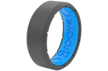 Image of Groove Life Edge Deep Stone Silicone Ring, Grey, 14, 12700