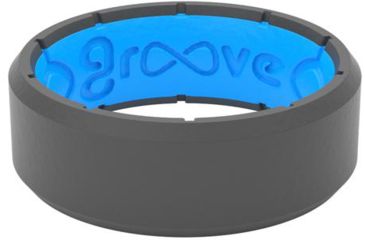 Image of Groove Life Edge Deep Stone Silicone Ring, Grey, 14, 12700