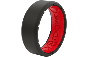 Image of Groove Life Edge Silicone Ring, Black/Red, 09, 32691
