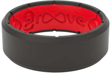 Image of Groove Life Edge Silicone Ring, Black/Red, 09, 32691