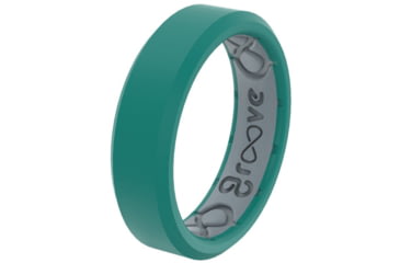 Image of Groove Life Edge Thin Laguna Silicone Ring, Teal, 05, 51783