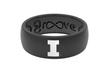 Image of Groove Life Original Collegiate Illinois Silicone Ring, Black, 7 TGV-RNG-OR-CL-ILLI-BK-07