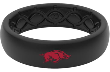 Image of Groove Life Thin Arkansas Color Logo Silicone Ring, Black, 04, 58249