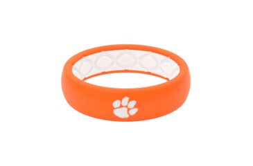 Image of Groove Life Thin - Collegiate Clemson Full Logo Silicone Ring, Orange/White, 6, 11418