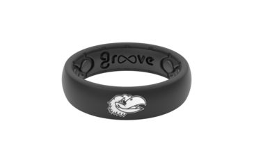 Image of Groove Life Thin - Collegiate Kansas Silicone Ring, Black, 10 TGV-RNG-TN-CL-KANS-BK-10