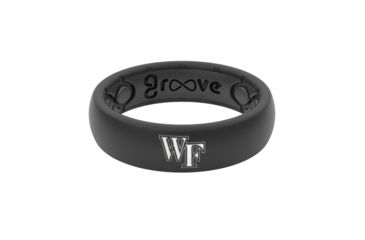 Image of Groove Life Thin - Collegiate Wake Forest Silicone Ring, Black, 10 TGV-RNG-TN-CL-WAFO-BK-10
