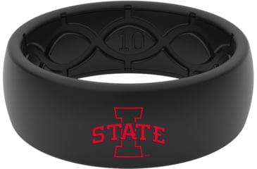 Image of Groove Life Thin Iowa State Color Logo Silicone Ring, Black, 07, 58348