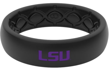 Image of Groove Life Thin LSU Color Full Logo Silicone Ring, Black, 06, 57709