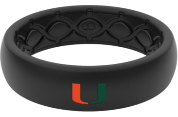 Image of Groove Life Thin Miami Color Logo Silicone Ring, Black, 10, 57884