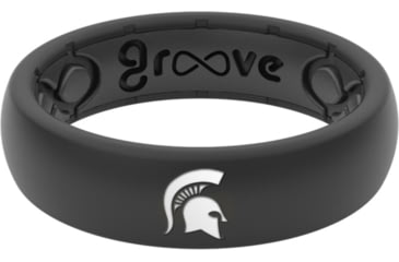 Image of Groove Life Thin Michigan State White Logo Silicone Ring, Black, 04, 37060
