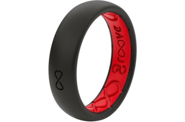 Image of Groove Life Thin Midnight Silicone Ring, Black/Raspberry Red, 05, 20897