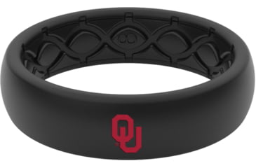 Image of Groove Life Thin Oklahoma Color Logo Silicone Ring, Black, 08, 58003