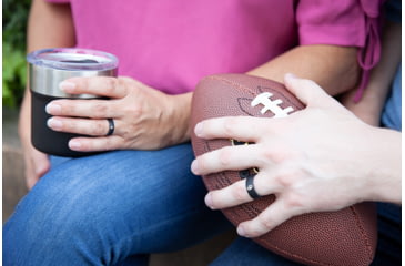 Image of Groove Life Thin Oklahoma White Logo Silicone Ring, Black, 10, 12358