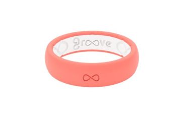 Image of Groove Life Thin Silicone Ring, Coral/White/Pink, 4, 99885
