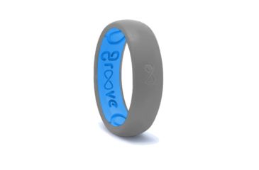 Image of Groove Life Thin Silicone Ring, Storm Grey/Glacier Blue, 4 TGV-RNG-TN-GRY-BLU-04