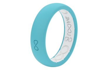 Image of Groove Life Thin Silicone Ring, Turquoise /White, 4 TGV-RNG-TN-TRQ-WHT-04