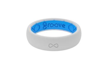 Image of Groove Life Thin Silicone Ring, White/Glacier Blue, 4, 92700
