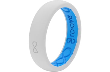Image of Groove Life Thin Snow Silicone Ring, White/Blue, 06, 21023