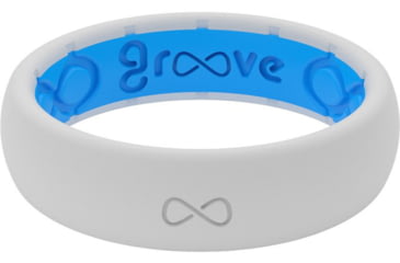 Image of Groove Life Thin Snow Silicone Ring, White/Blue, 06, 21023