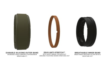Image of Groove Life Zeus Edge Silicone Ring, Green, 11, R10-010-11