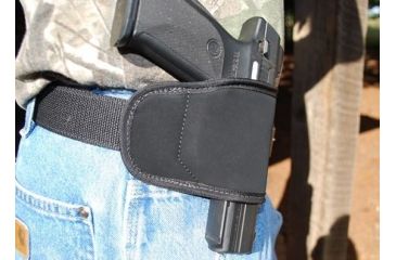 Image of GrovTec US Multi-Fit Holster, Left Hand, Size 98, Small/Medium, Most Small and Medium Frame Semi-Auto Pistols, Black/Black, GTHL15098BLKL