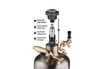 Image of Growlerwerks uKeg 128 oz Pressurized Growler, Stainless Steel GWA1002-ST-NB-00