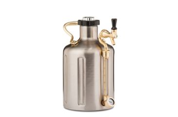 Image of Growlerwerks uKeg 128 oz Pressurized Growler, Stainless Steel GWA1002-ST-NB-00