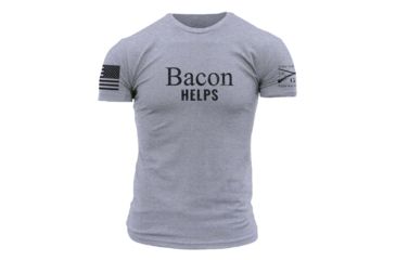 Image of Grunt Style Bacon Helps Tee Shirt - Men's, Heather Grey, Small GS2607-S