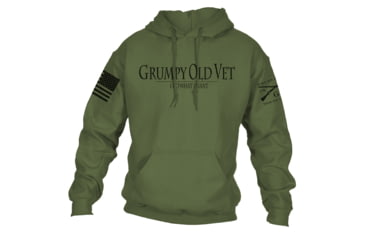 Image of Grunt Style Grumpy Old Vet Hoodie - Mens, Military Green, Large, GS4803-L