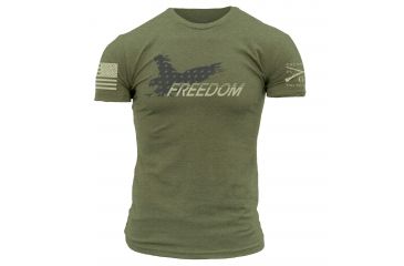 Image of Grunt Style Men's Eagle of Freedom Tee Shirt, Heather Army, Large GS2063-L
