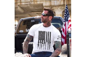 Image of Grunt Style Rifle Flag Tee Shirt - Men's, White, 2XL GS1186-2XL