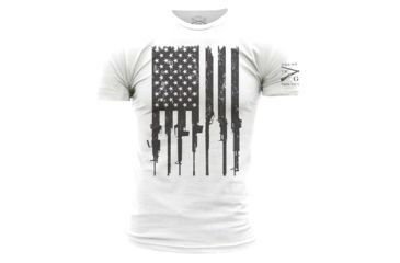 Image of Grunt Style Rifle Flag Tee Shirt - Men's, White, 2XL GS1186-2XL