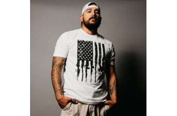 Image of Grunt Style Rifle Flag Tee Shirt - Mens, White, 4XL, GS1186-4XL