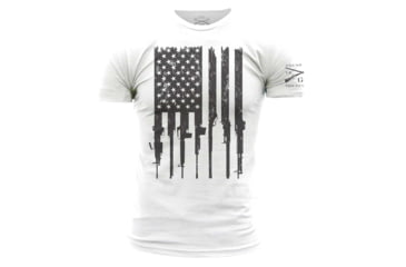 Image of Grunt Style Rifle Flag Tee Shirt - Mens, White, 4XL, GS1186-4XL