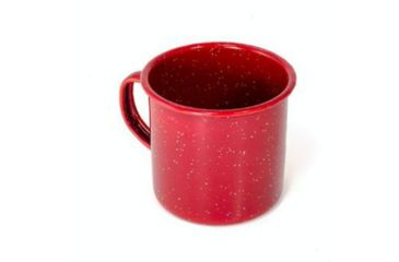 Image of GSI Enamel Cup, 12oz, Red, Red, Enameled Steel, 2 Year MFG Warranty, GSI-01208